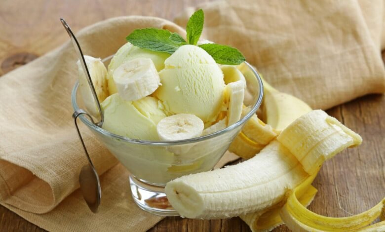 Homemade Banana Ice Cream with Condensed Milk
